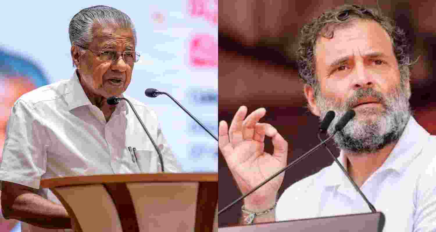Debate between Congress leader Rahul Gandhi and Kerala Chief Minister Pinarayi Vijayan. Debate between Congress leader Rahul Gandhi and Kerala Chief Minister Pinarayi Vijayan.