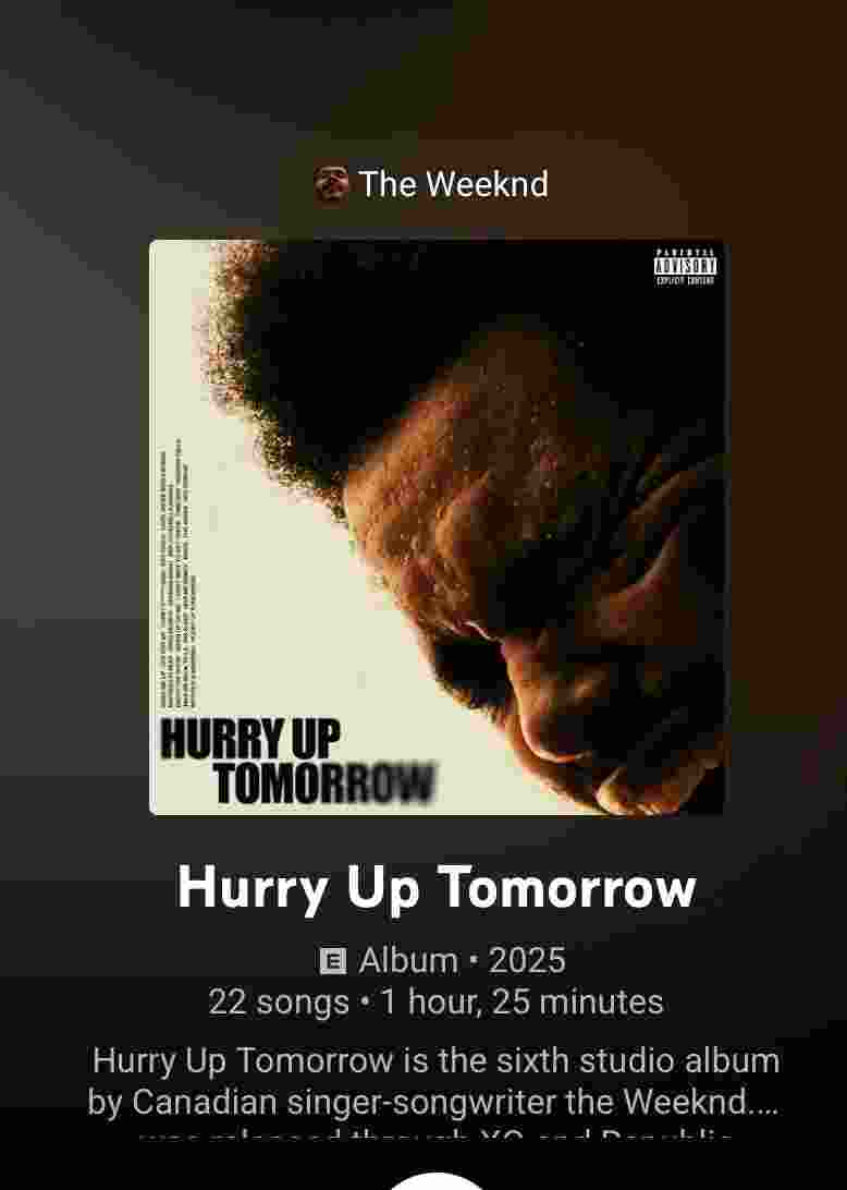 Hurry Up Tomorrow Hurry Up Tomorrow