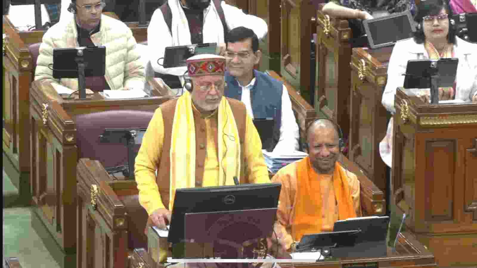 Uttar Pradesh's Finance Minister, Suresh Kumar Khanna, presented the state's budget for the financial year 2024-25 at the State Assembly on Monday. Uttar Pradesh's Finance Minister, Suresh Kumar Khanna, presented the state's budget for the financial year 2024-25 at the State Assembly on Monday.
