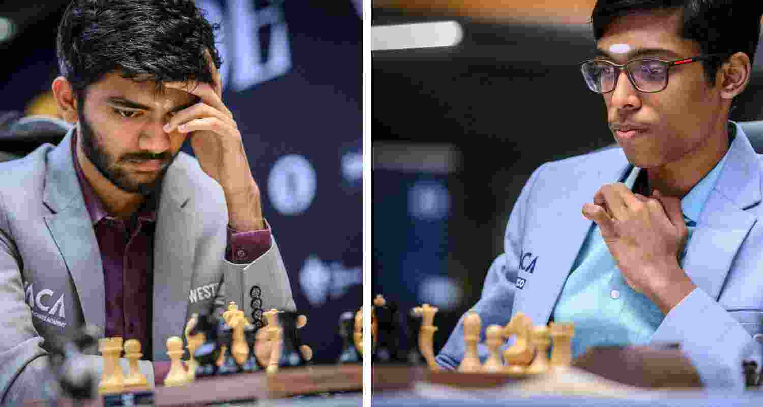 Indian Grandmaster D Gukesh produced another fantastic performance to crash through the defences of Azerbaijan's Nijat Abasov and regain a share of the lead but R Praggnanandhaa and Vidit Gujrathi bowed out of contention after the 12th round of the Candidates chess tournament. Indian Grandmaster D Gukesh produced another fantastic performance to crash through the defences of Azerbaijan's Nijat Abasov and regain a share of the lead but R Praggnanandhaa and Vidit Gujrathi bowed out of contention after the 12th round of the Candidates chess tournament.