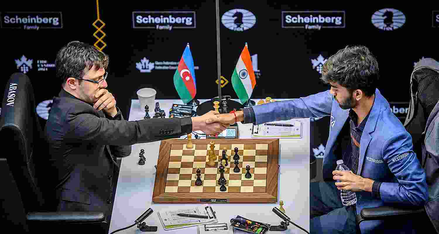 Teenaged Indian Grandmaster D Gukesh will have his task cut out against Firouza Alireza of France in the penultimate round of the Candidates' chess tournament, on what promises to be a photo-finish at Toronto, Canada. Teenaged Indian Grandmaster D Gukesh will have his task cut out against Firouza Alireza of France in the penultimate round of the Candidates' chess tournament, on what promises to be a photo-finish at Toronto, Canada.