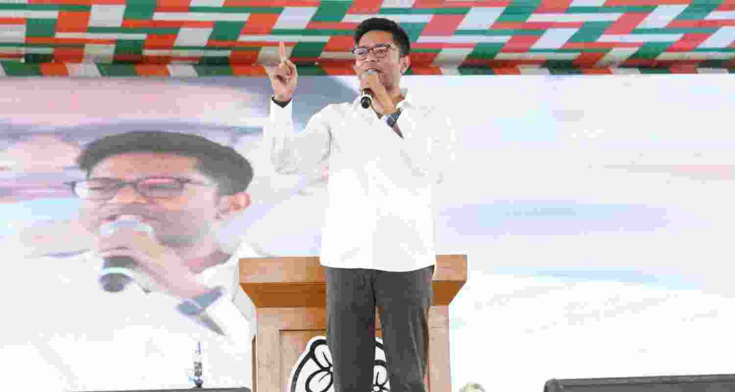 Abhishek Banerjee accuses BJP for Sandeshkhali row. Abhishek Banerjee accuses BJP for Sandeshkhali row.