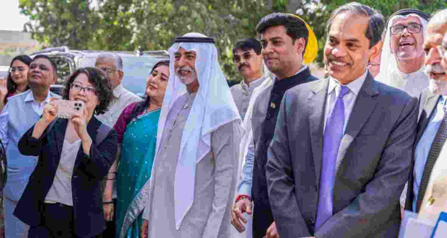 A multi-party delegation led by Shiv Sena MP Shrikant Shinde during a meeting with UAE's Minister of Tolerance Sheikh Nahayan Mabarak Al Nahyan in Abu Dhabi. A multi-party delegation led by Shiv Sena MP Shrikant Shinde during a meeting with UAE's Minister of Tolerance Sheikh Nahayan Mabarak Al Nahyan in Abu Dhabi.