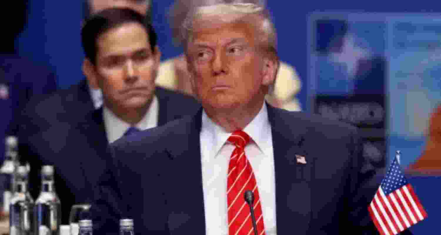 US President Donald Trump at the NATO summit in The Hague. US President Donald Trump at the NATO summit in The Hague.