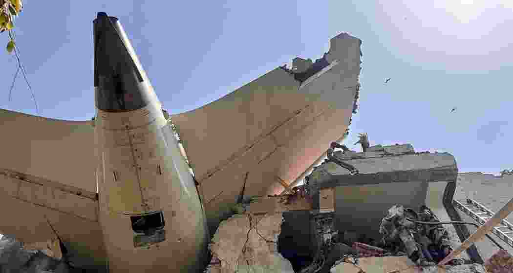 Wreckage of the Air India flight lodged inside a dental college building near Ahmedabad airport, where it crashed on June 12, killing 260 people. Wreckage of the Air India flight lodged inside a dental college building near Ahmedabad airport, where it crashed on June 12, killing 260 people.