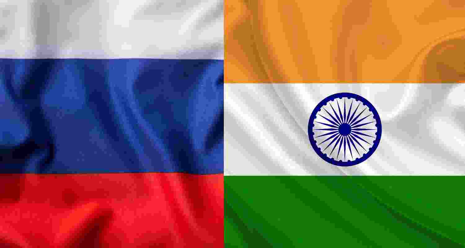 Flag of Russia and India. Flag of Russia and India.