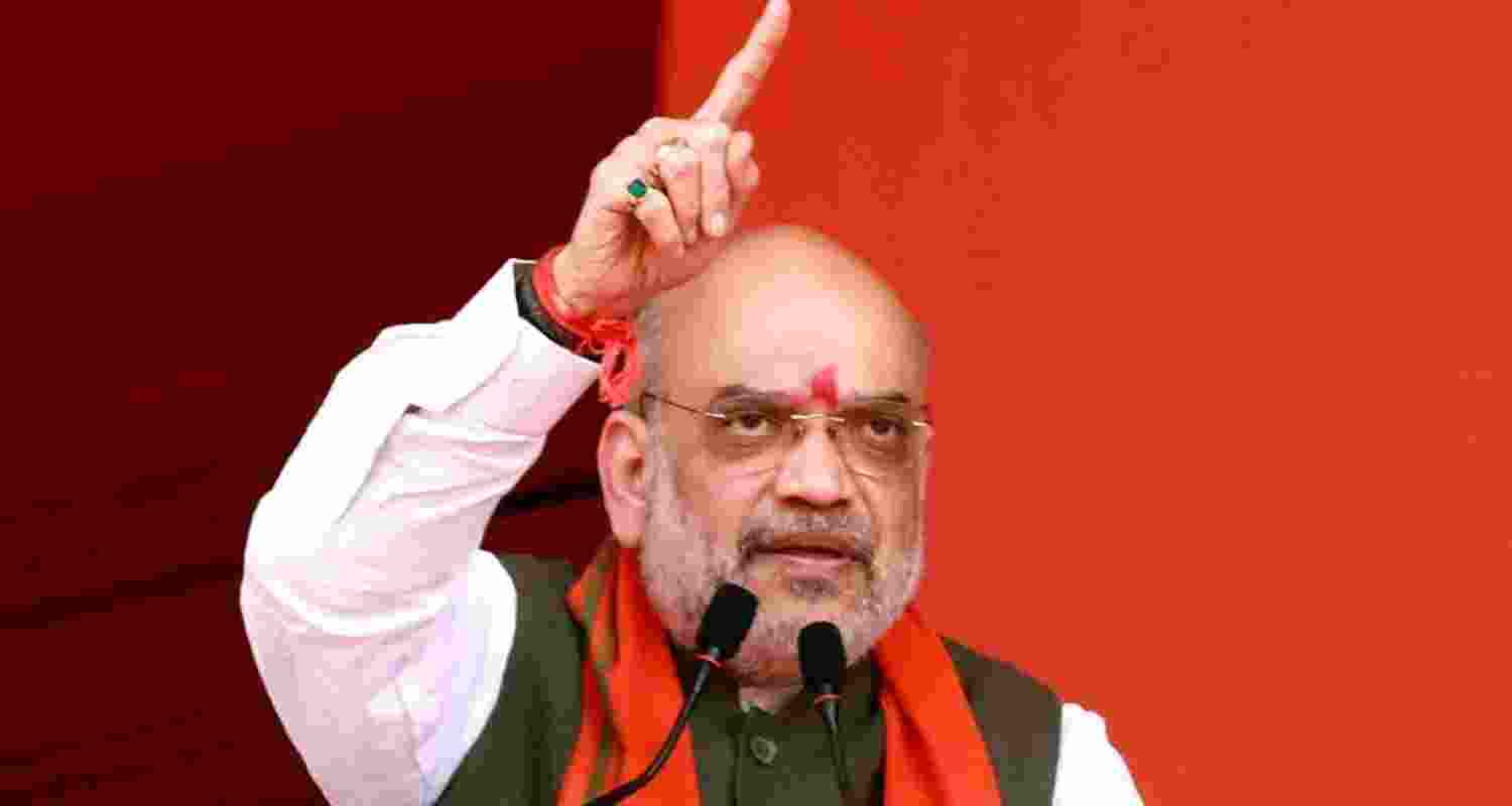 Union Home Minister Amit Shah giving a speech. Union Home Minister Amit Shah giving a speech.