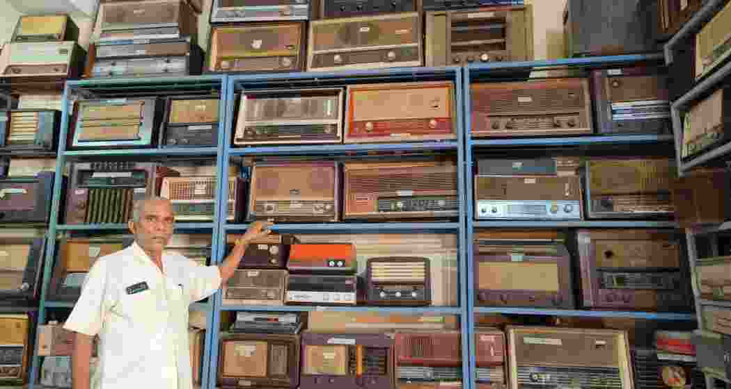 Ram Singh Bouddh, fondly known as the 'Radio Man' with his radio sets. Ram Singh Bouddh, fondly known as the 'Radio Man' with his radio sets.