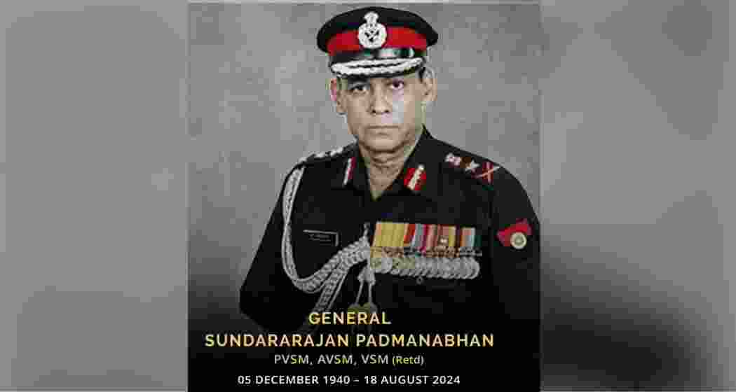 A file photo of the 20th Chief of Army Staff (COAS) of the Indian Army General Padmanabhan. A file photo of the 20th Chief of Army Staff (COAS) of the Indian Army General Padmanabhan.