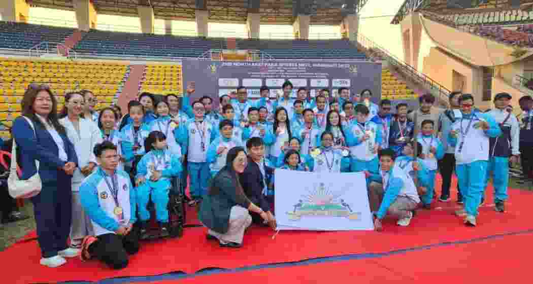 Arunachal Pradesh’s para-athletes celebrate their runner-up finish at the North East Para Games in Guwahati, where the contingent secured 84 medals across multiple disciplines. Arunachal Pradesh’s para-athletes celebrate their runner-up finish at the North East Para Games in Guwahati, where the contingent secured 84 medals across multiple disciplines.