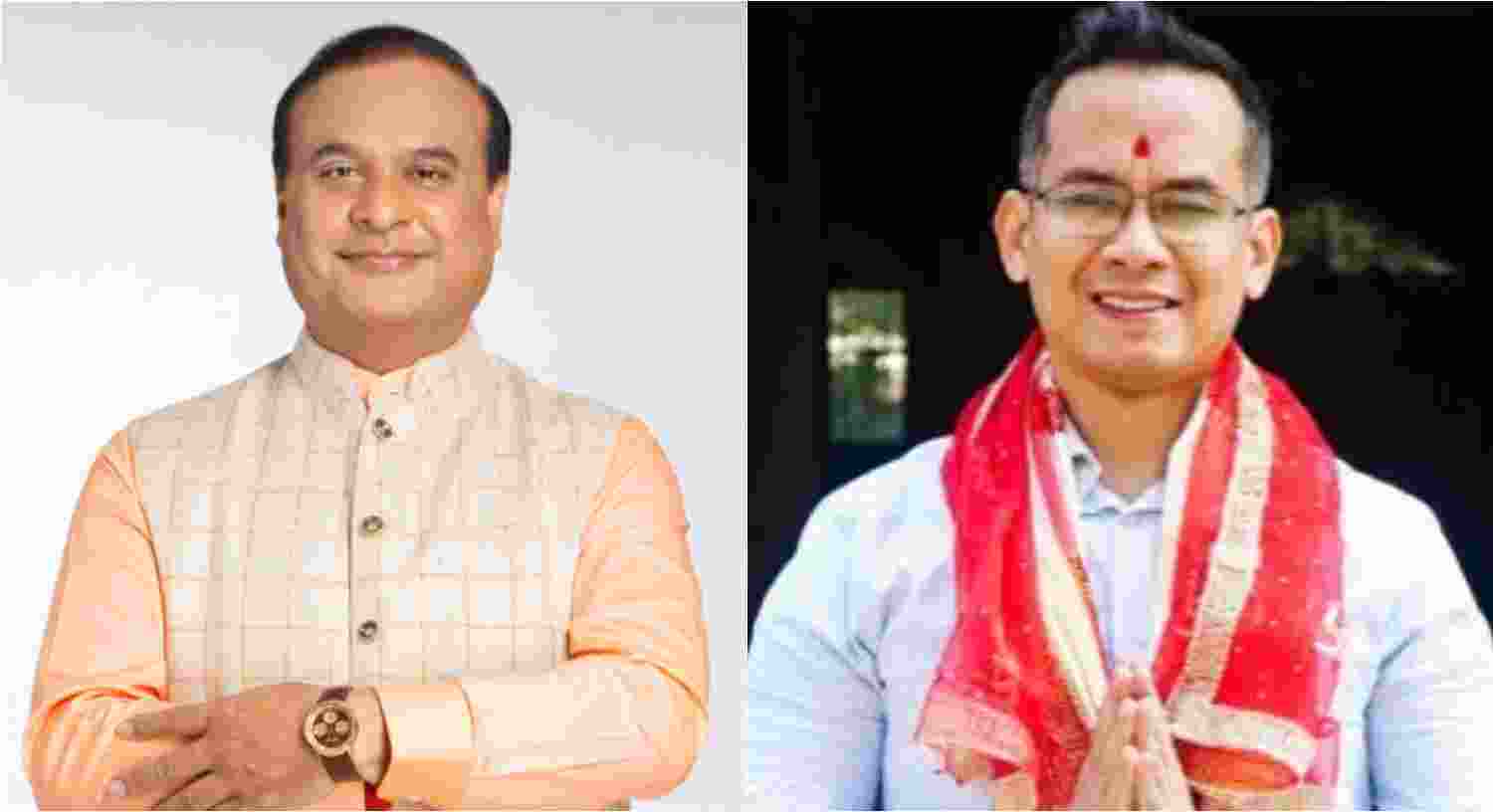 BJP leader and Assam CM Himanta Biswa Sarma (L), COngress leader Gaurav Gogoi (R). BJP leader and Assam CM Himanta Biswa Sarma (L), COngress leader Gaurav Gogoi (R).