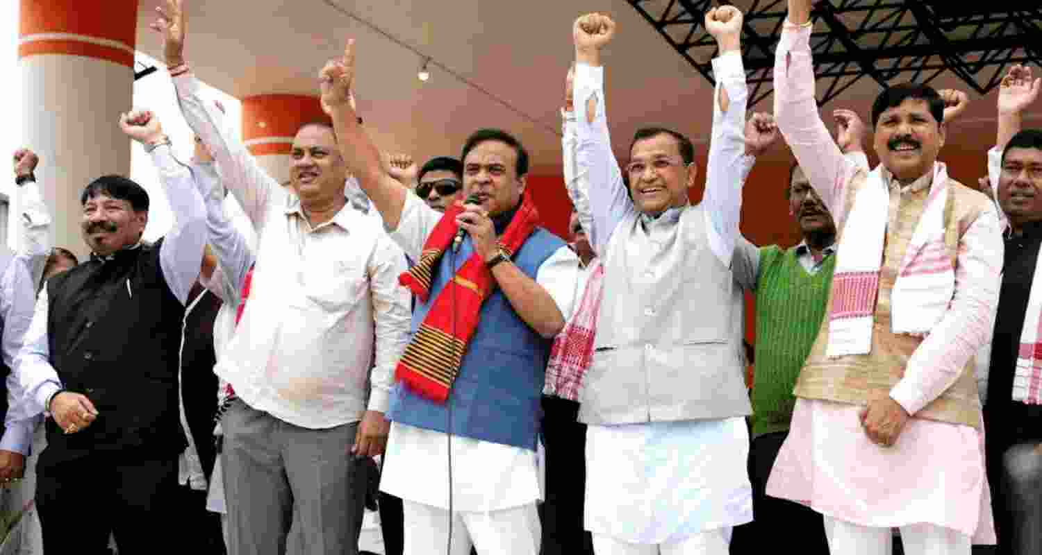 BJP candidates Kamakhya Prasad Tasa (Kaziranga) and Topon Kumar Gogoi (Jorhat) file nominations as Assam CM expresses confidence in victory. BJP candidates Kamakhya Prasad Tasa (Kaziranga) and Topon Kumar Gogoi (Jorhat) file nominations as Assam CM expresses confidence in victory.