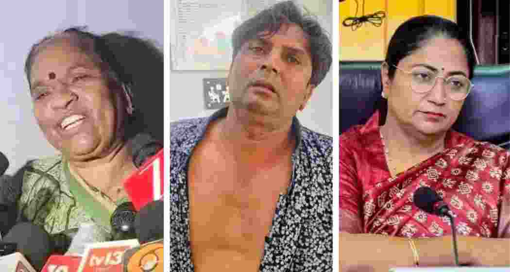 Attacker Rajesh Sakriya (centre), his mother Bhanu (left) and Delhi Chief Minister Rekha Gupta (right). Attacker Rajesh Sakriya (centre), his mother Bhanu (left) and Delhi Chief Minister Rekha Gupta (right).