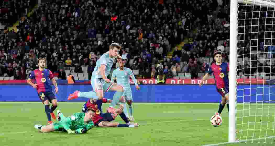 Alexander Sorloth scores Atletico Madrid’s late equaliser against Barcelona in the first leg of the Copa del Rey semi-final on February 25, 2025. Alexander Sorloth scores Atletico Madrid’s late equaliser against Barcelona in the first leg of the Copa del Rey semi-final on February 25, 2025.