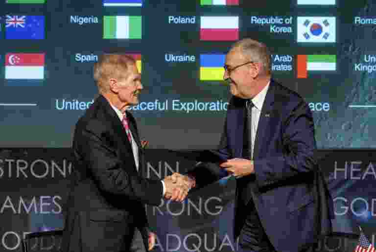 The United States, through NASA, has extended a warm welcome to Switzerland and Sweden, as both nations officially signed the Artemis Accords. The United States, through NASA, has extended a warm welcome to Switzerland and Sweden, as both nations officially signed the Artemis Accords.