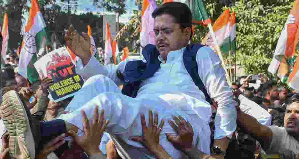 Assam Congress President Bhupen Borah during the party's 'Raj Bhavan Chalo' protest, as part of its nationwide demonstration over several issues including indictment of industrialist Gautam Adani by a US court in a bribery case and the Manipur issue, in Guwahati onWednesday, Dec. 18, 2024. File photo. Assam Congress President Bhupen Borah during the party's 'Raj Bhavan Chalo' protest, as part of its nationwide demonstration over several issues including indictment of industrialist Gautam Adani by a US court in a bribery case and the Manipur issue, in Guwahati onWednesday, Dec. 18, 2024. File photo.