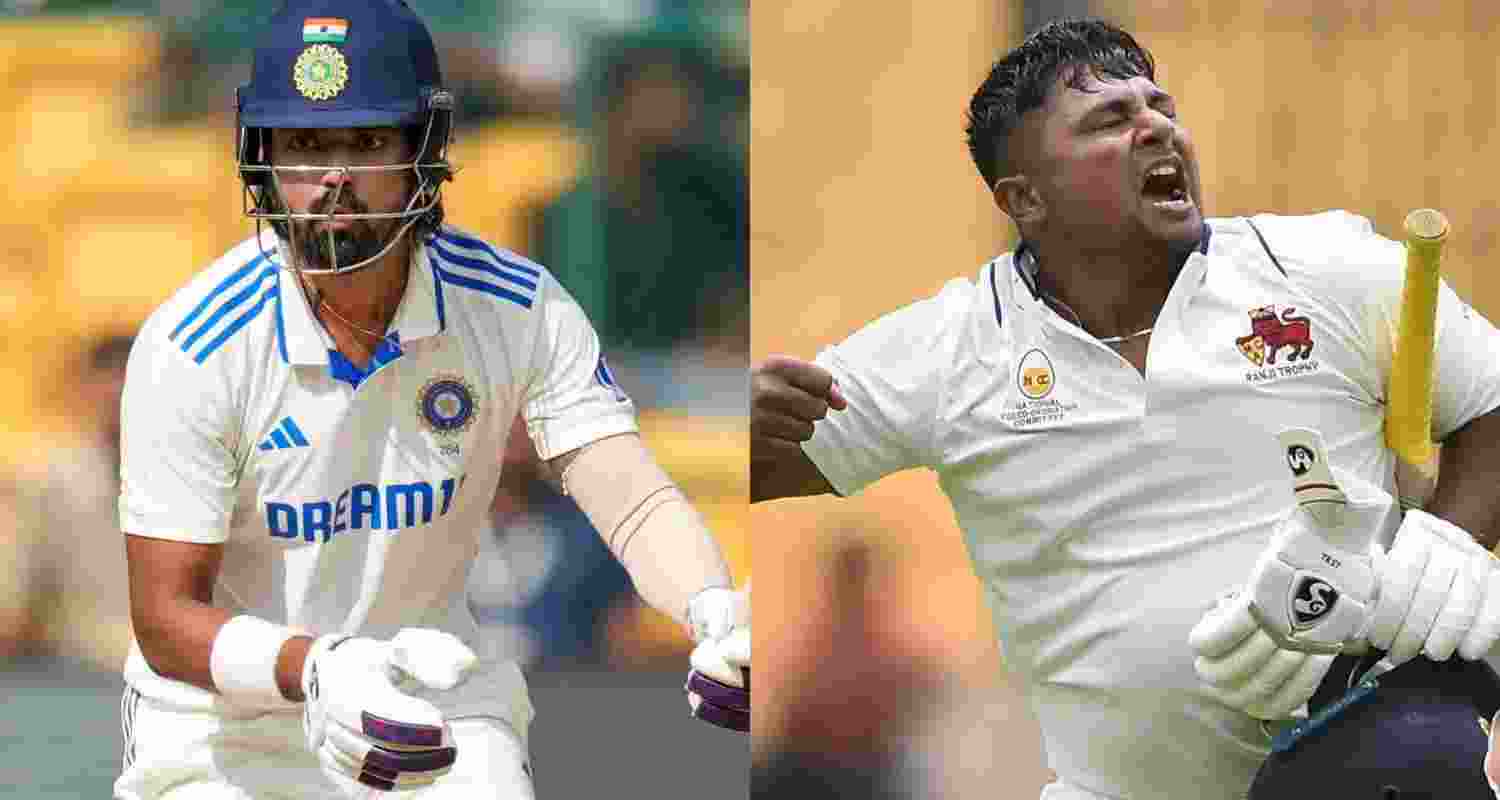 (L-R) KL Rahul and Sarfaraz Khan. (L-R) KL Rahul and Sarfaraz Khan.