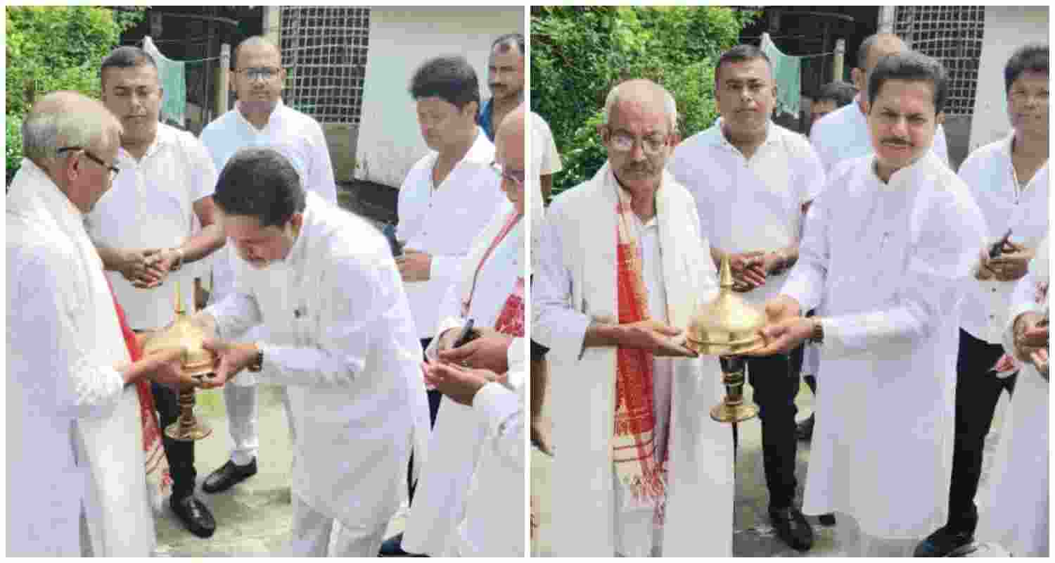 Bhupen Kumar Borah reconnects with his teacher Sri Thaneswar Kalita, during a heartfelt visit, celebrating Teachers' Day and expressing gratitude for his lasting impact. Bhupen Kumar Borah reconnects with his teacher Sri Thaneswar Kalita, during a heartfelt visit, celebrating Teachers' Day and expressing gratitude for his lasting impact.