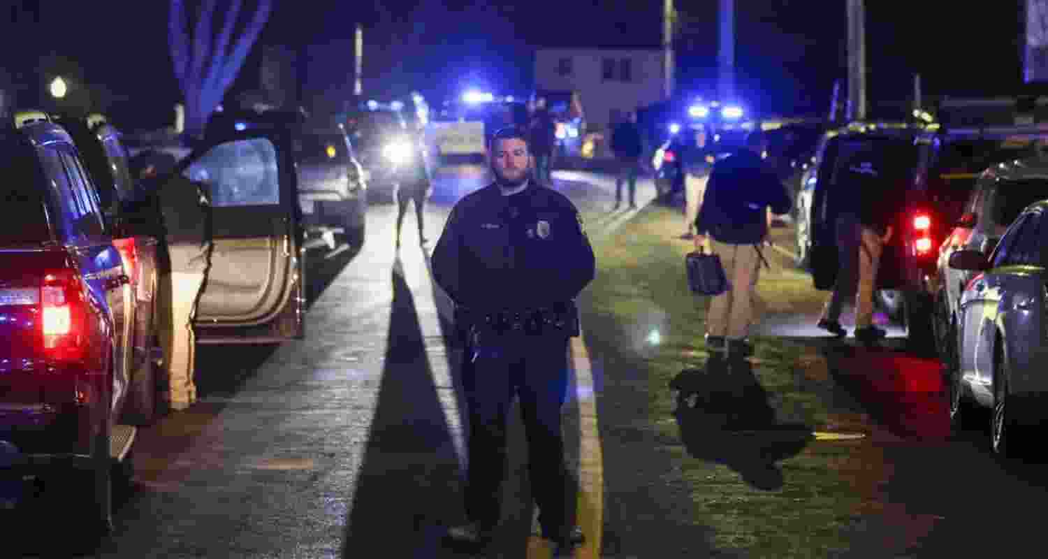 Law enforcement officers are seen outside a storage facility where a suspect in the shooting at Brown University was found dead. Law enforcement officers are seen outside a storage facility where a suspect in the shooting at Brown University was found dead.