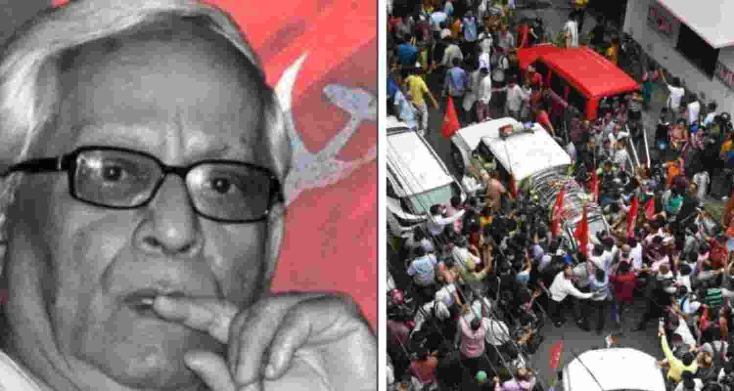 'Red salute comrade' echoes as Bengal bids adieu to Buddhadeb Bhattacharjee 'Red salute comrade' echoes as Bengal bids adieu to Buddhadeb Bhattacharjee