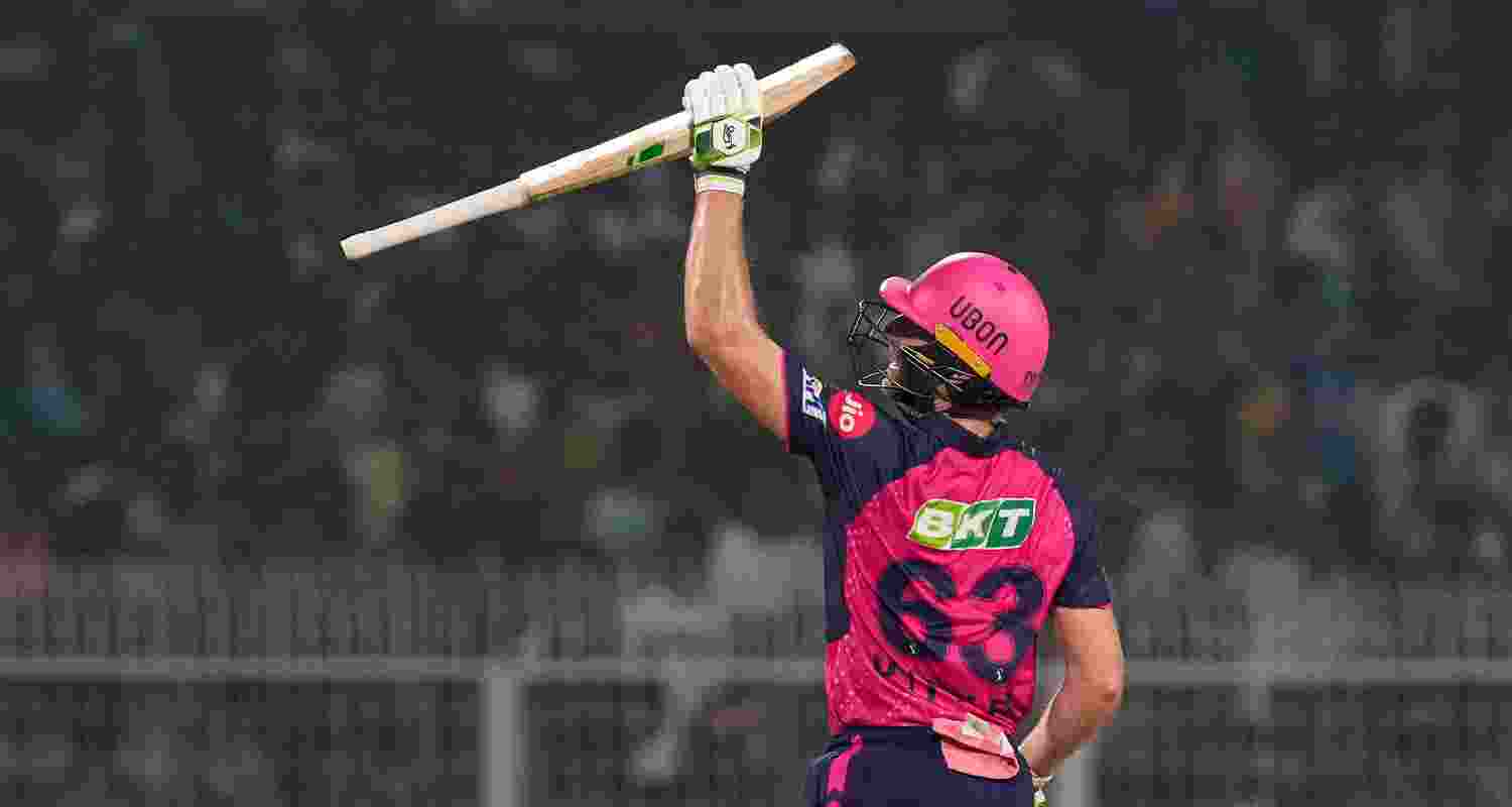 Joss Buttler celebrates his century. Joss Buttler celebrates his century.