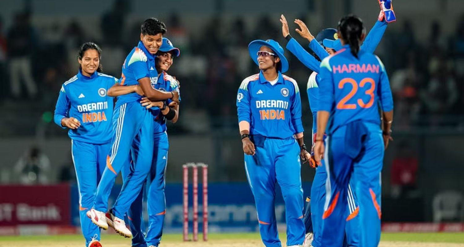 Deepti Sharma (C) celebrates after one of her wickets against West Indies in the third ODI on Friday. Deepti Sharma (C) celebrates after one of her wickets against West Indies in the third ODI on Friday.
