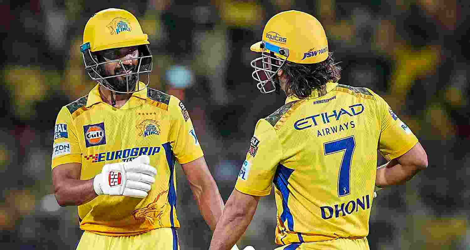 Chennai Super Kings' captain Ruturaj Gaikwad and Mahendra Singh Dhoni. Chennai Super Kings' captain Ruturaj Gaikwad and Mahendra Singh Dhoni.