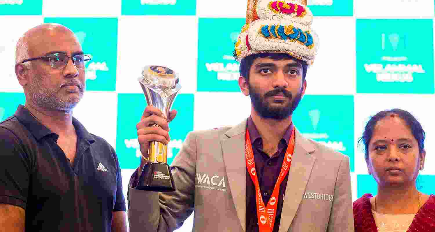 In a world championship, it's not only about chess. There is a lot of mental and emotional pressure to deal with, Gukesh said in a press meet organised by Velammal Vidyalaya, his childhood school. In a world championship, it's not only about chess. There is a lot of mental and emotional pressure to deal with, Gukesh said in a press meet organised by Velammal Vidyalaya, his childhood school.