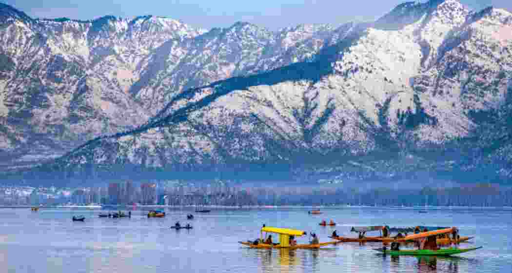 A serene view of the iconic Dal Lake in Srinagar, Jammu and Kashmir. A serene view of the iconic Dal Lake in Srinagar, Jammu and Kashmir.