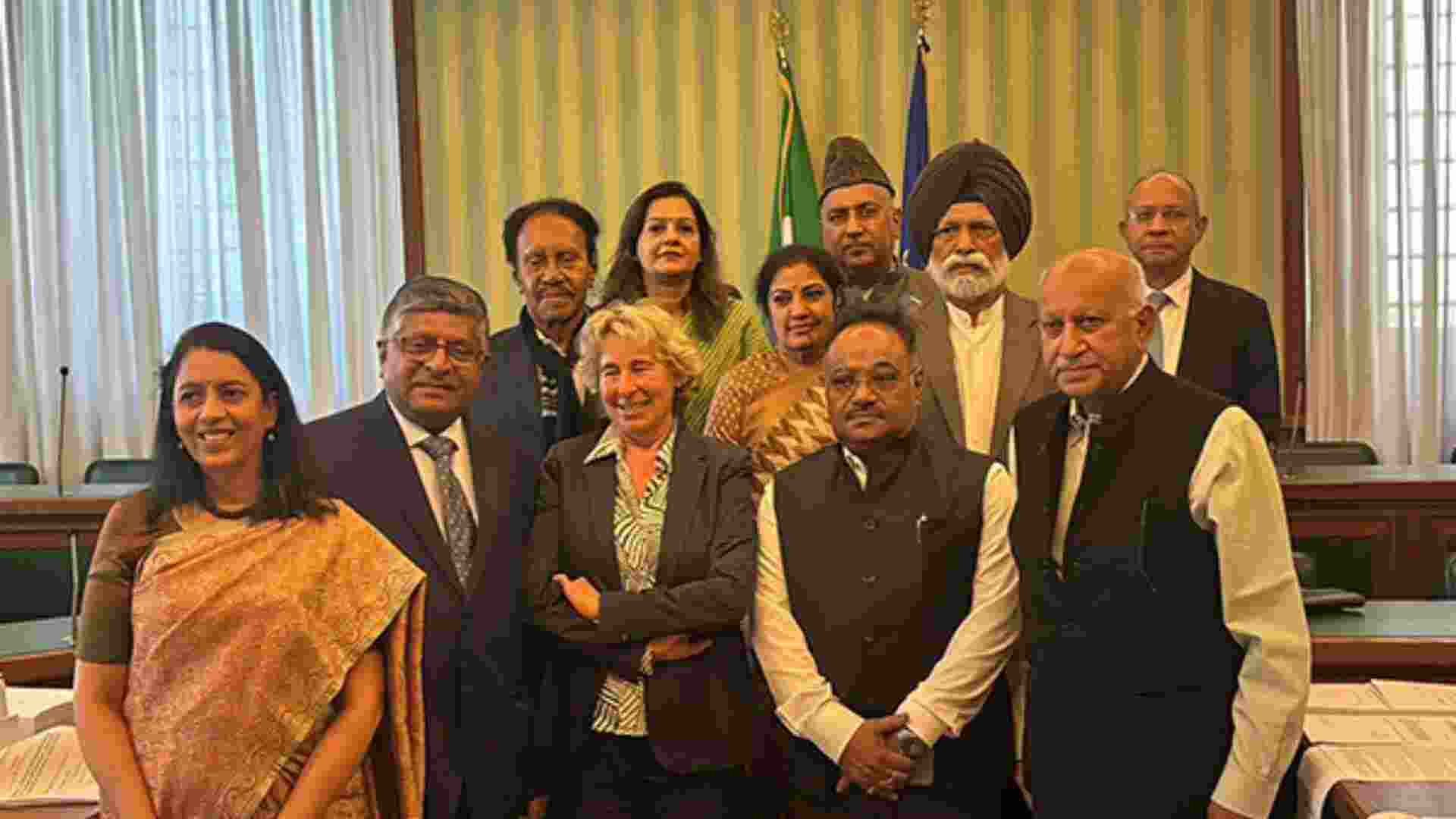 Ravi Shankar Prasad-led delegation meets Italian Senate's Craxi. Ravi Shankar Prasad-led delegation meets Italian Senate's Craxi.