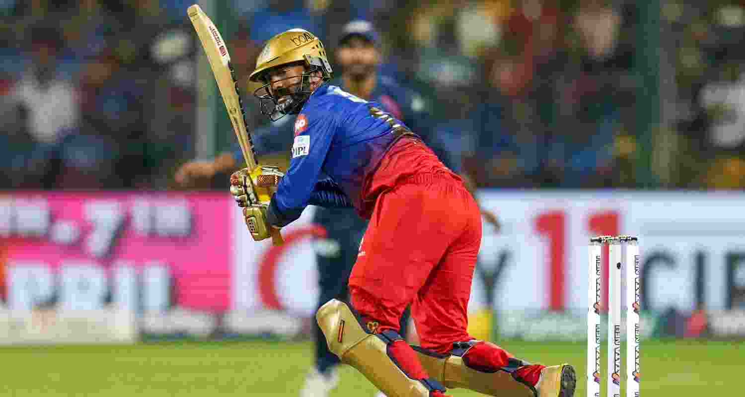 RCB batsman Dinesh Karthik at the M Chinnaswamy stadium in Bengaluru. RCB batsman Dinesh Karthik at the M Chinnaswamy stadium in Bengaluru.