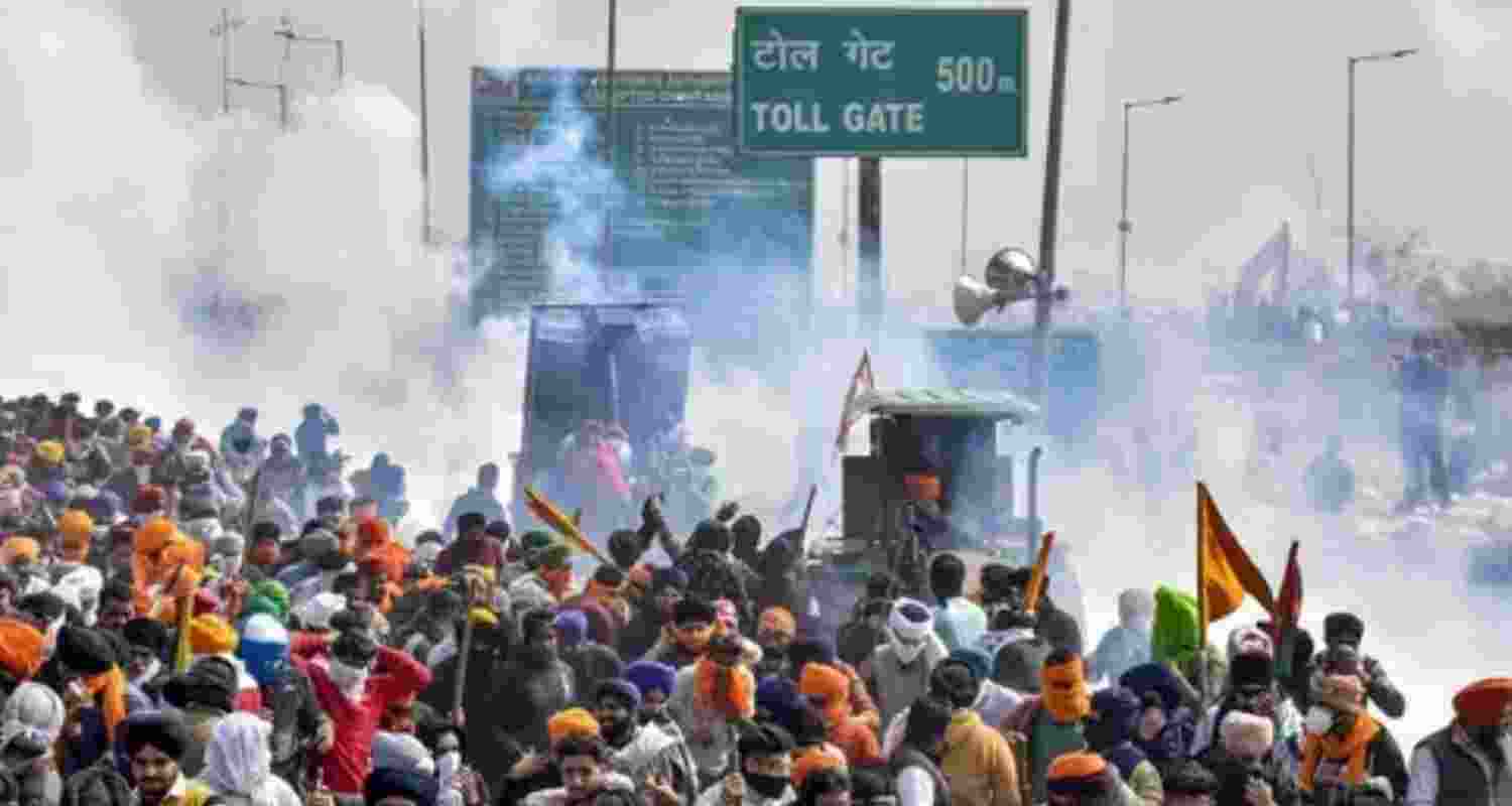 Image of Farmers during 'Delhi Chalo' march. Image of Farmers during 'Delhi Chalo' march.