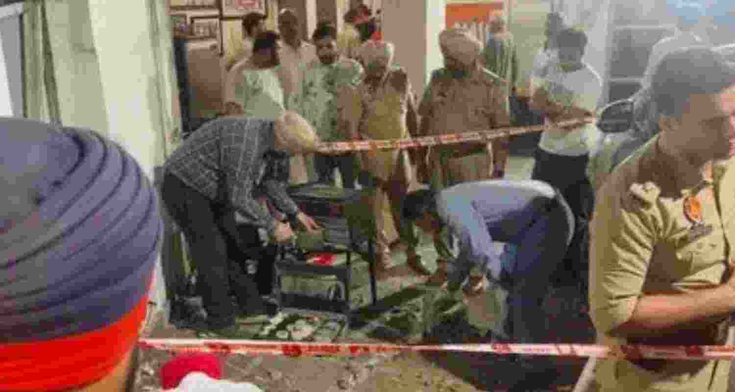 Scenes after grenade blast at Punjab BJP leader Manoranjan Kalia's home. Scenes after grenade blast at Punjab BJP leader Manoranjan Kalia's home.