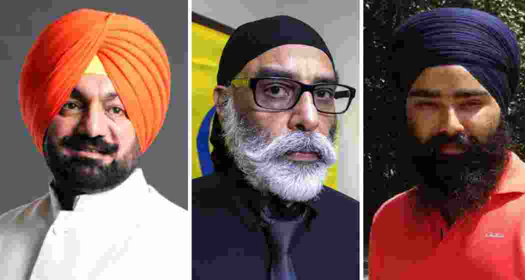 Senior BJP leader Sukhminderpal Singh Grewal (L) has issued a direct warning to Pakistan-based terrorists Gurpatwant Singh Pannun (C), founder of SFJ, and Harvinder Singh Rinda (R), an ISI-backed Babbar Khalsa operative. Senior BJP leader Sukhminderpal Singh Grewal (L) has issued a direct warning to Pakistan-based terrorists Gurpatwant Singh Pannun (C), founder of SFJ, and Harvinder Singh Rinda (R), an ISI-backed Babbar Khalsa operative.