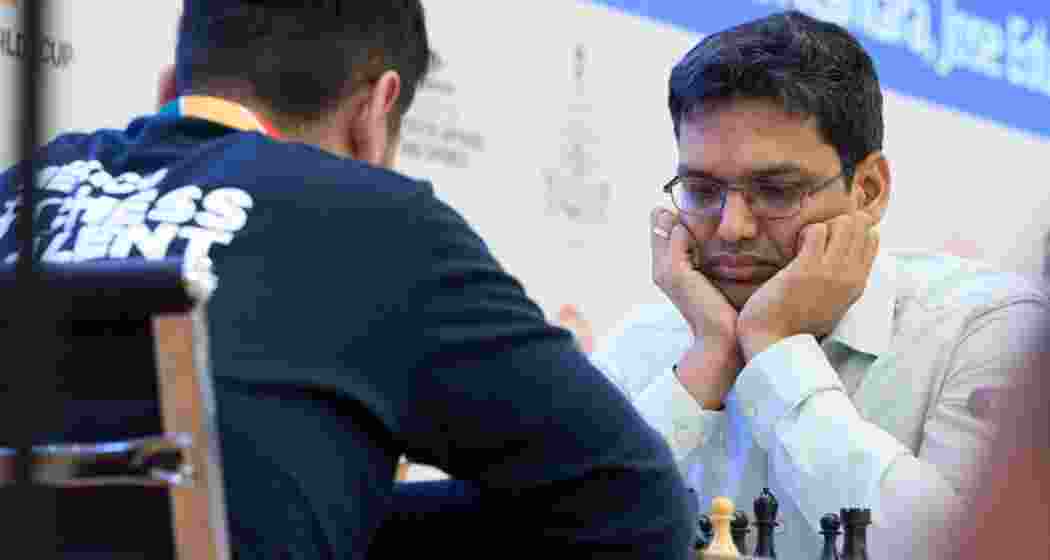 GM P Harikrishna concentrates during a game at the FIDE World Cup 2025 in Panaji. The Indian grandmaster was eliminated in the fifth-round tiebreak, ending his campaign in the tournament. GM P Harikrishna concentrates during a game at the FIDE World Cup 2025 in Panaji. The Indian grandmaster was eliminated in the fifth-round tiebreak, ending his campaign in the tournament.
