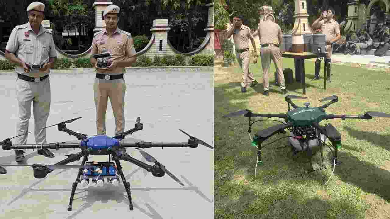 Haryana police demonstrate drone-based law and order system Haryana police demonstrate drone-based law and order system