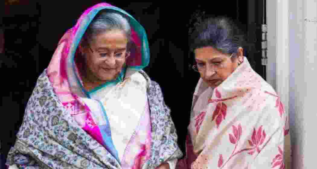 Former Prime Minister of Bangladesh, Sheikh Hasina (L), with sister, Sheikh Rehana (R). Former Prime Minister of Bangladesh, Sheikh Hasina (L), with sister, Sheikh Rehana (R).