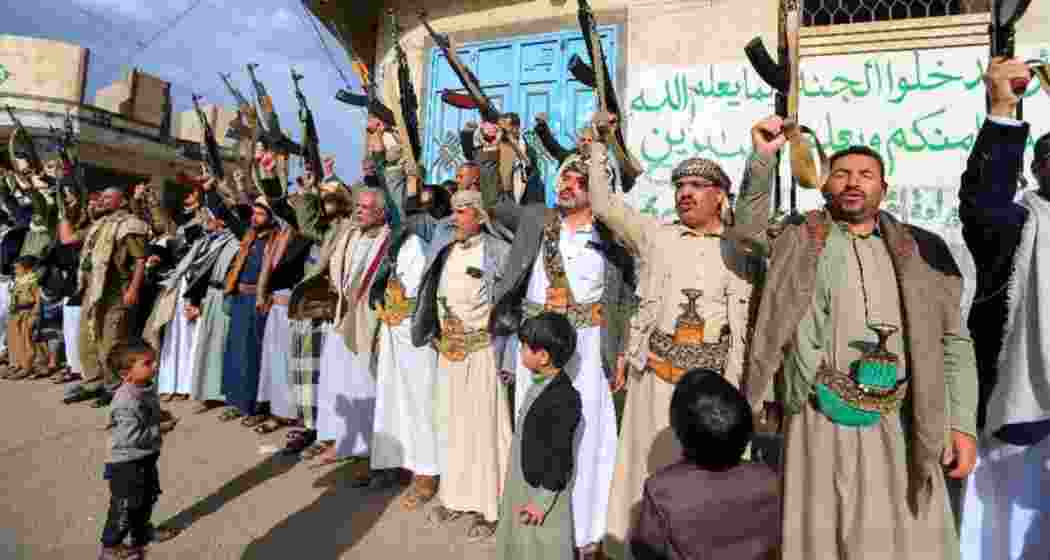 Houthi militants brandish their weapons in a show of defiance, vowing retaliation against US airstrikes in Yemen, as tensions escalate in the Red Sea following deadly attacks. Houthi militants brandish their weapons in a show of defiance, vowing retaliation against US airstrikes in Yemen, as tensions escalate in the Red Sea following deadly attacks.