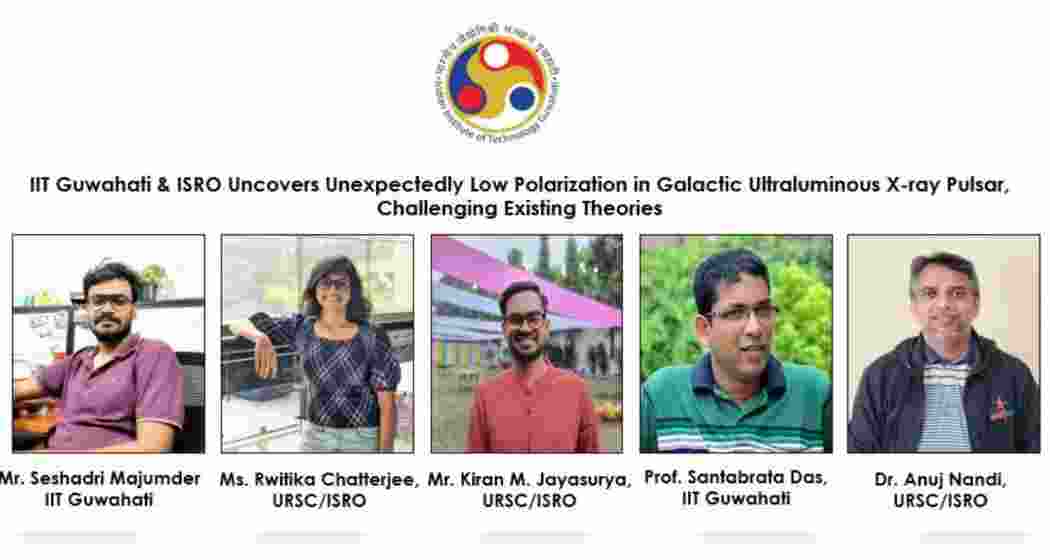 IIT Guwahati and ISRO researchers uncover unexpectedly low X-ray polarisation in a Galactic pulsar, challenging existing theories on cosmic radiation. IIT Guwahati and ISRO researchers uncover unexpectedly low X-ray polarisation in a Galactic pulsar, challenging existing theories on cosmic radiation.