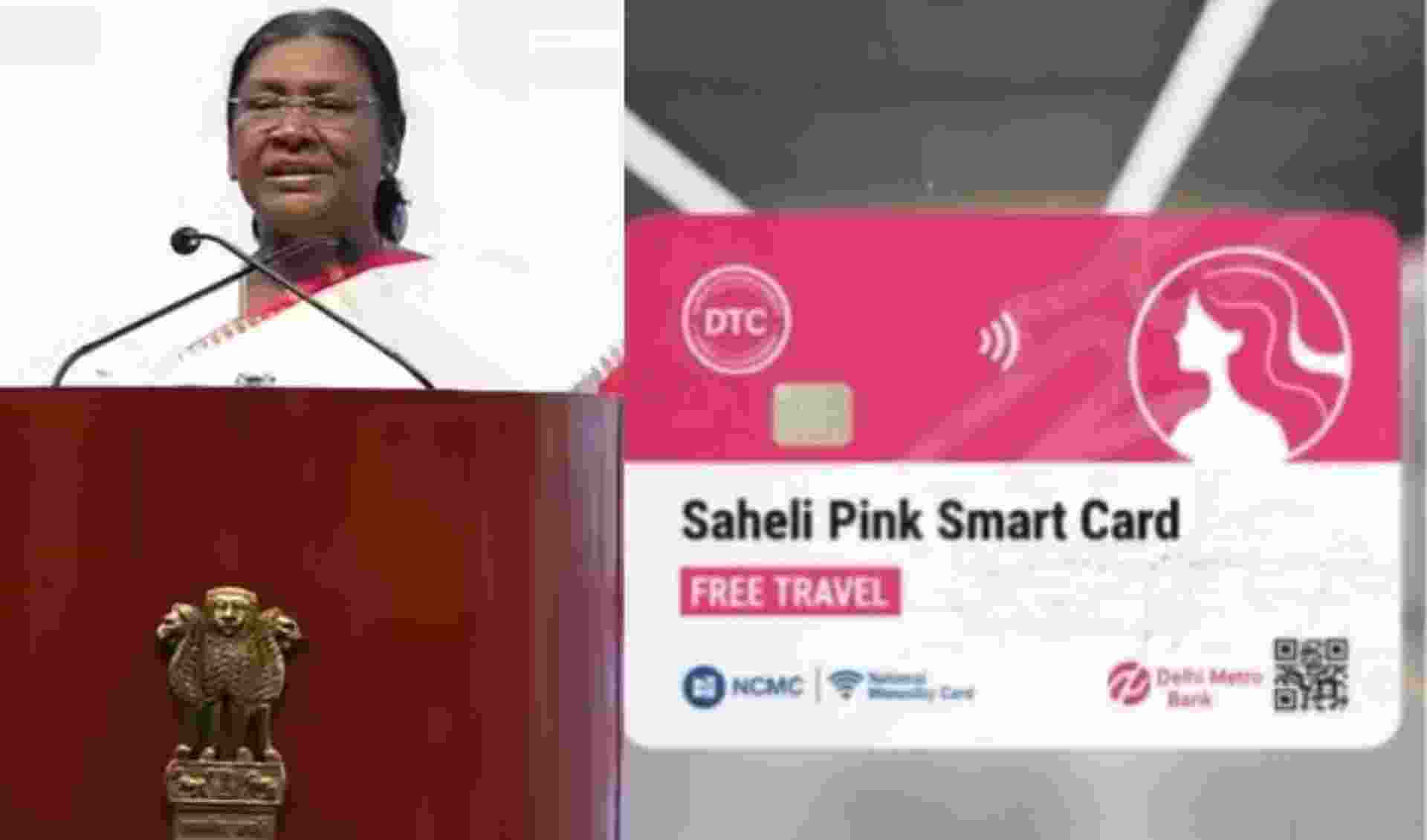 President Murmu launches 'Pink mobility cards' for Delhi women President Murmu launches 'Pink mobility cards' for Delhi women