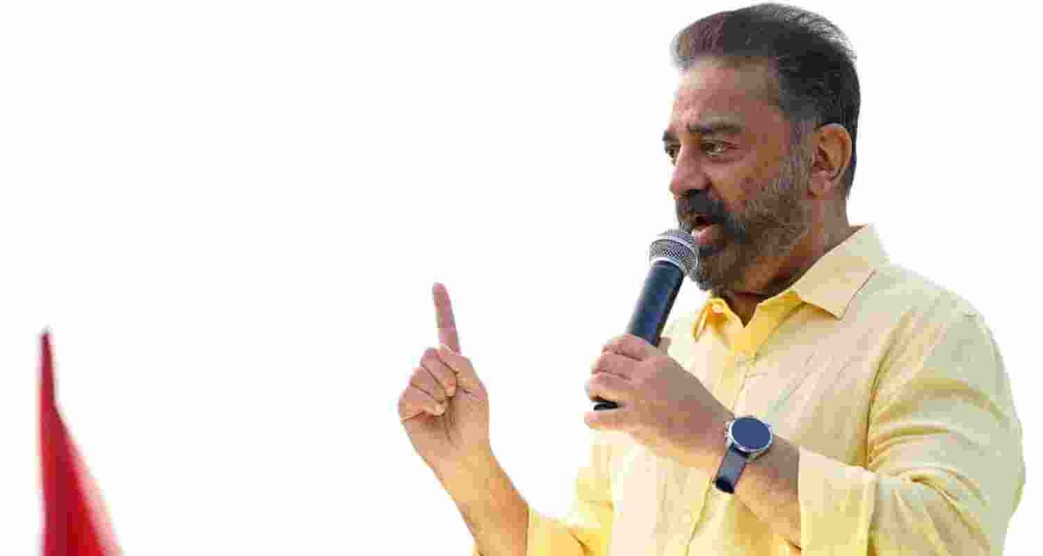 Actor and MNM Party Chief Kamal Haasan advocated Dravidian Model Over Gujarat Model and asked for votes from the people in a rally in South Chennai today. Image X. Actor and MNM Party Chief Kamal Haasan advocated Dravidian Model Over Gujarat Model and asked for votes from the people in a rally in South Chennai today. Image X.