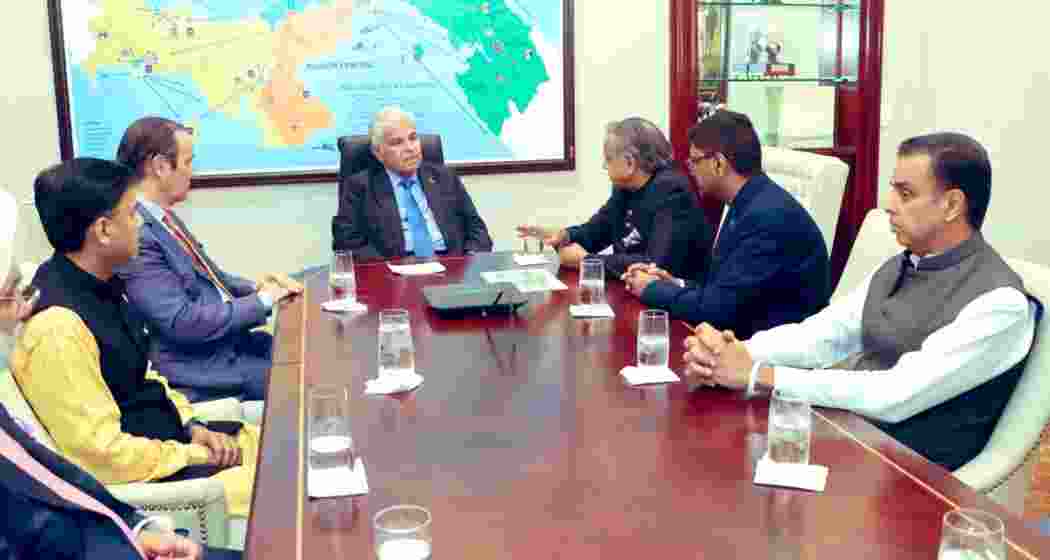 The Indian delegation in talks with Panamanian President José Raúl Mulino Quintero at his palace in Panama City on Wednesday. The Indian delegation in talks with Panamanian President José Raúl Mulino Quintero at his palace in Panama City on Wednesday.