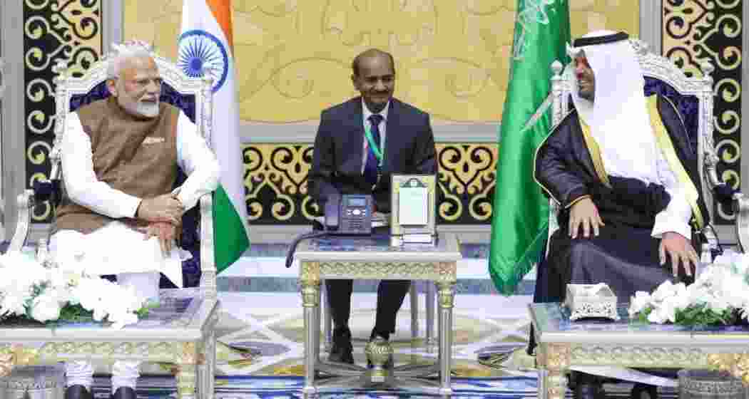 Prime Minister Narendra Modi in Saudi Arabia on Tuesday. Prime Minister Narendra Modi in Saudi Arabia on Tuesday.
