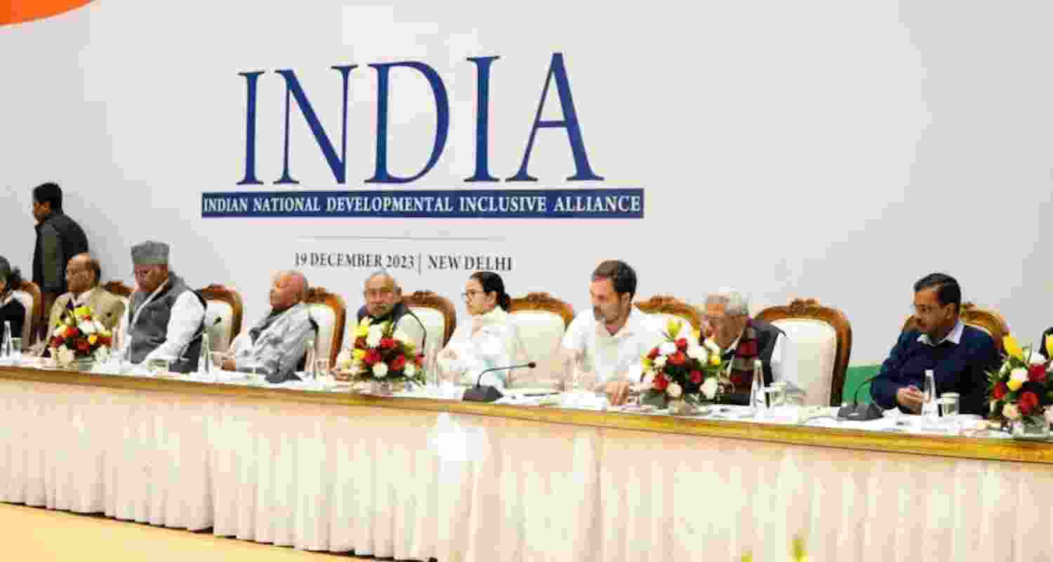 INDIA bloc meeting in New Delhi, December 19, 2023. INDIA bloc meeting in New Delhi, December 19, 2023.