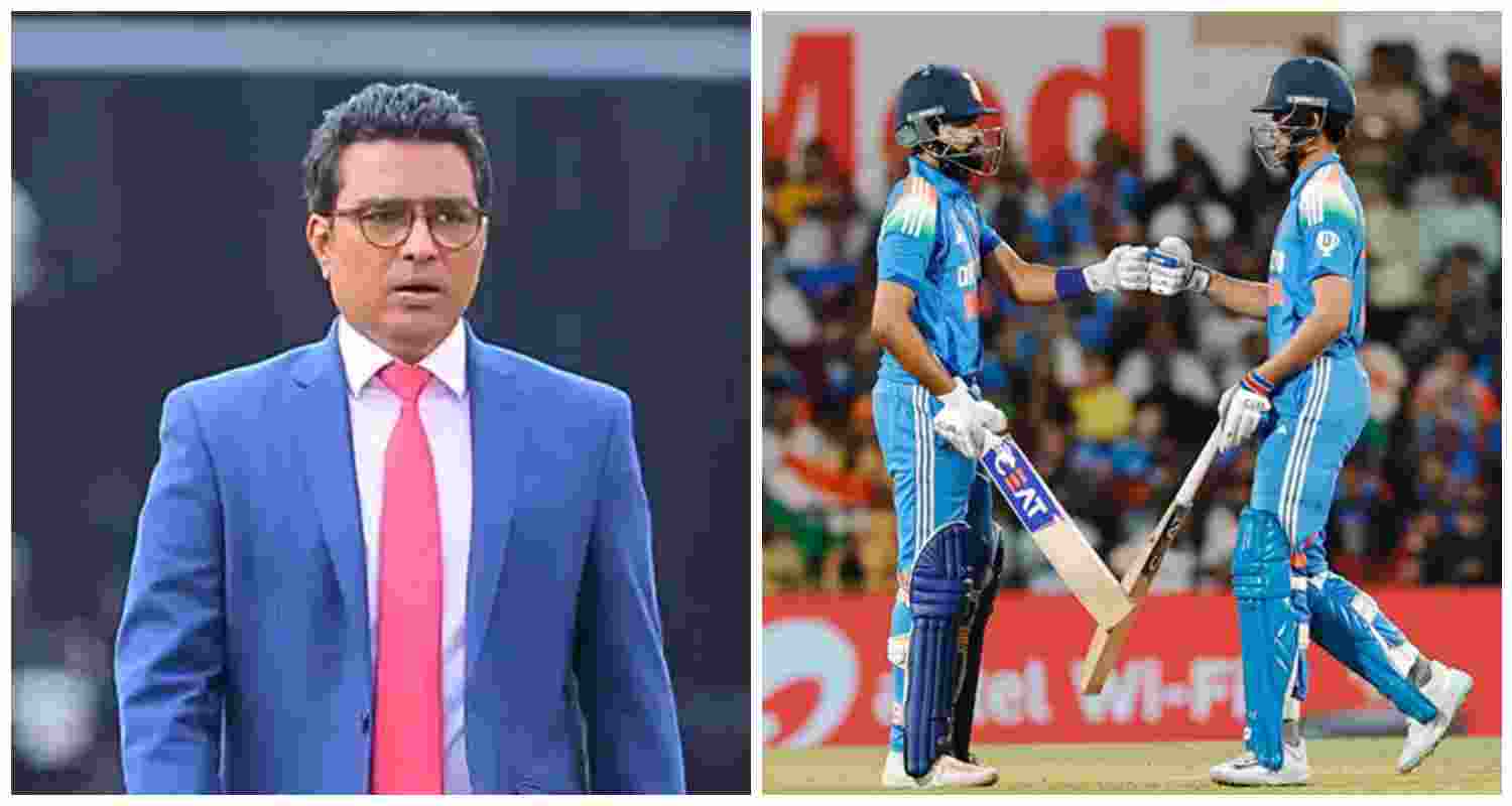 Former Indian cricketer Sanjay Manjrekar (L), Shreyas Iyer and Shubman Gill (R). Former Indian cricketer Sanjay Manjrekar (L), Shreyas Iyer and Shubman Gill (R).