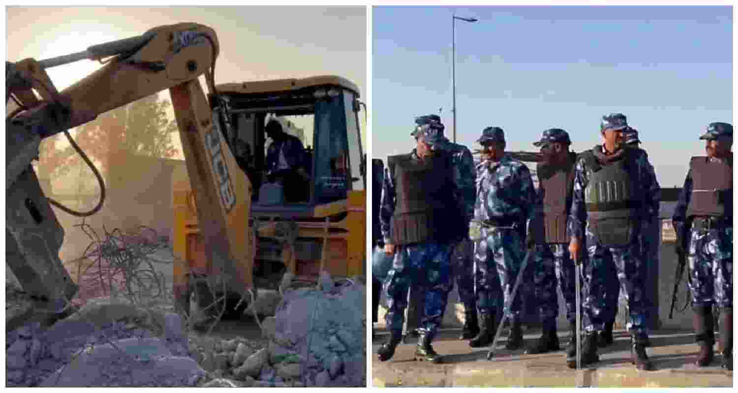 Security personnel at the Haryana-Punjab Shambhu Border after barricades were removed amid the farmers’ protest. Several leaders were detained, leading to political backlash and heightened tensions. Security personnel at the Haryana-Punjab Shambhu Border after barricades were removed amid the farmers’ protest. Several leaders were detained, leading to political backlash and heightened tensions.
