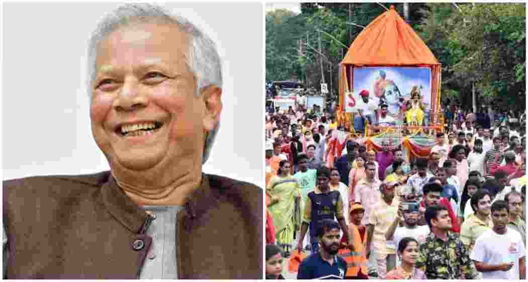 File photos of Bangladesh's interim government chief, Muhammad Yunus (L), Janmashtami celebrations in Dhaka (R). File photos of Bangladesh's interim government chief, Muhammad Yunus (L), Janmashtami celebrations in Dhaka (R).