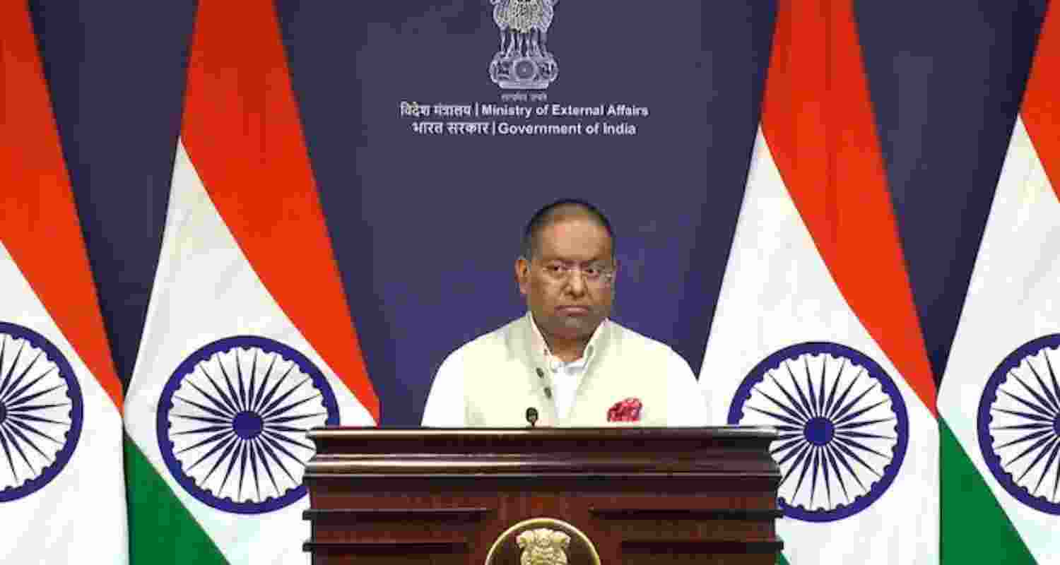 MEA spokesperson during a media briefing on Thursday. MEA spokesperson during a media briefing on Thursday.