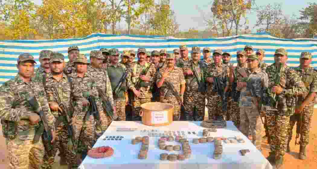 Security forces seize huge cache of Maoist explosives Security forces seize huge cache of Maoist explosives