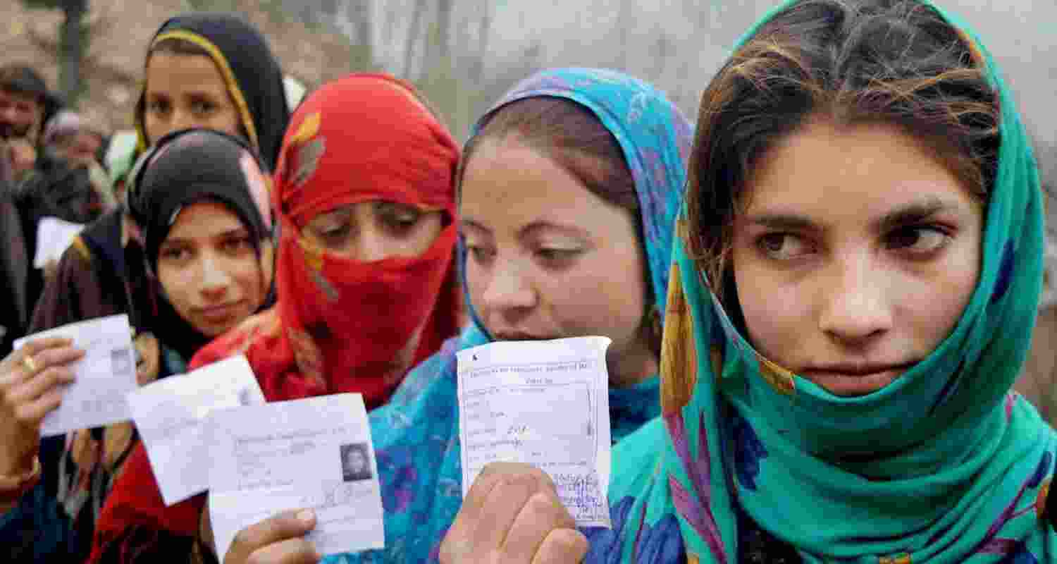 Women polling in Jammu and Kashmir. File Photo. Women polling in Jammu and Kashmir. File Photo.